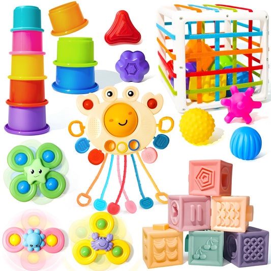 Smallzi Montessori 6in1 baby toys set with colorful blocks for early learning
