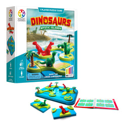 SmartGames Dinosaurs Mystic Islands board and pieces support logical thinking during play.