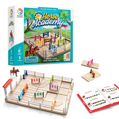 SmartGames Horse Academy setup invites early logic play with a modular course.