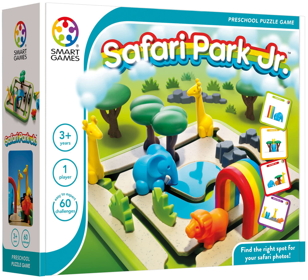 SmartGames Safari Park Jr challenges pack sparks progressive learning through fun, engaging levels.