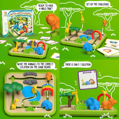 SmartGames Safari Park Jr family-friendly play strengthens bonding during mindful challenges.