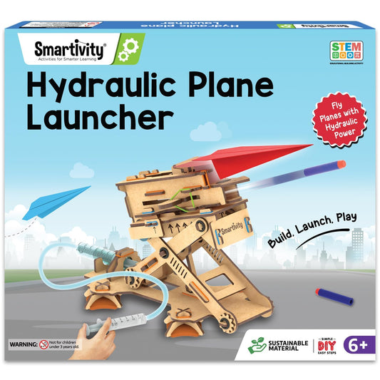 Smartivity DIY 2in1 hydraulic launcher in action, sparks STEM curiosity during hands-on play.