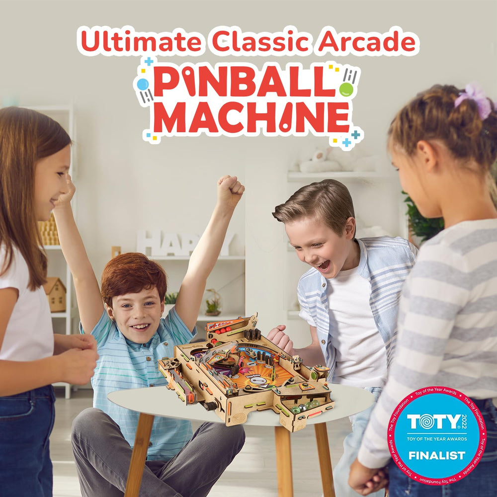 Smartivity Pinball Machine uses sustainable wood for durable, safe play.