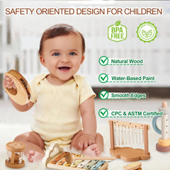 Smartwo Baby moon tambourine encouraging group rhythm.