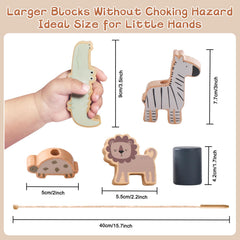 Smartwo color animal blocks playset closeup promotes color recognition and fine motor skills
