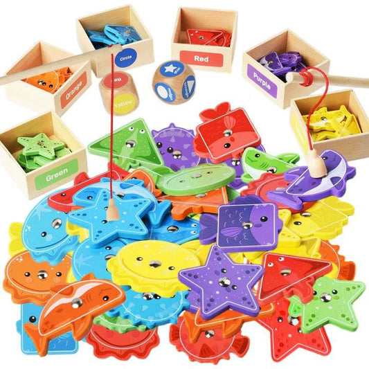 Smartwo wooden fishing game for toddlers, durable and safe for play