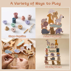 Smartwo colorful animal blocks stack closeview highlighting imaginative play and grip-friendly shapes