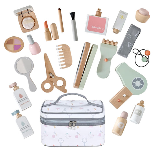 Smartwo wooden makeup toy set collection promotes imaginative play and creativity.