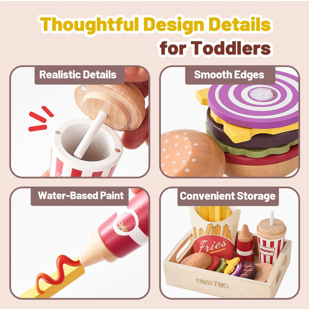 Smartwo ingredients box image demonstrates complete set ready for imaginative kitchen role play
