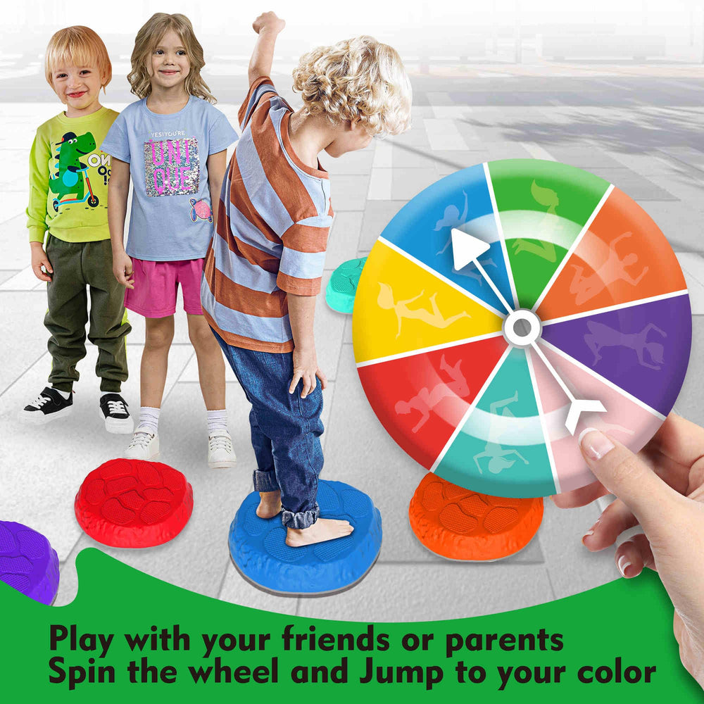 SmartYeen stepping stones include a spinner to vary challenges.