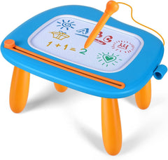 Smasiagon magnetic drawing board blue front view for mess-free creativity.