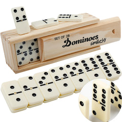 Smilejoy Dominoes Set Box Wood shows sturdy storage for family game nights.
