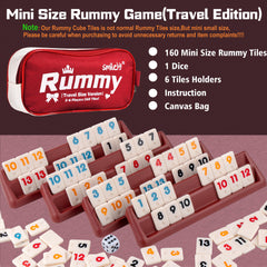 Smilejoy Mini Rummy Cube canvas travel bag keeps components together.