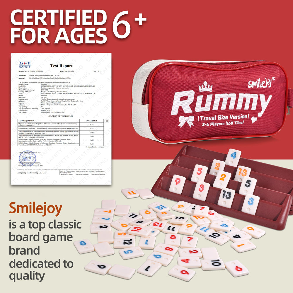 Smilejoy Mini Rummy Cube compact travel set for on-the-go fun.