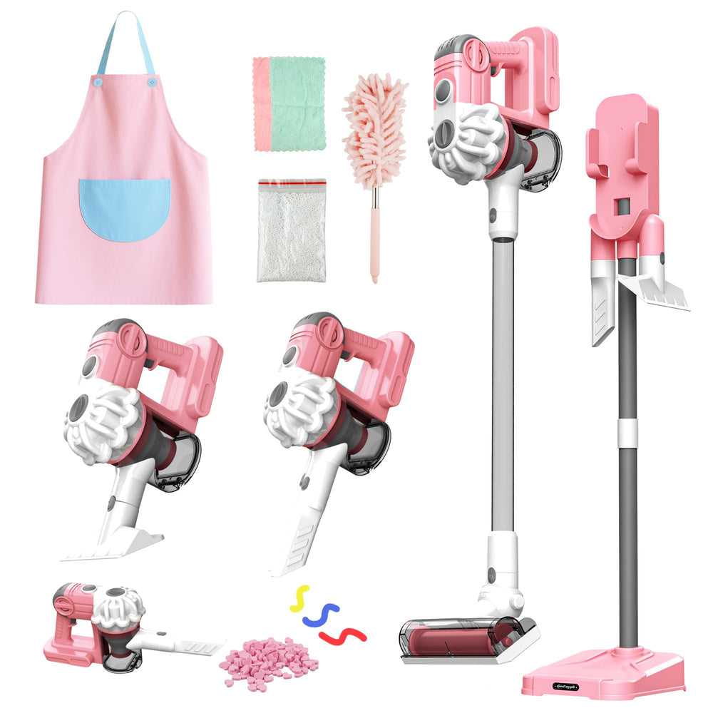 SMILESSKIDDO kids vacuum demonstrating real suction during pretend play