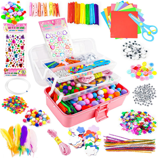 SMILESSKIDDO art craft supplies box inside keeps supplies organized for kids.
