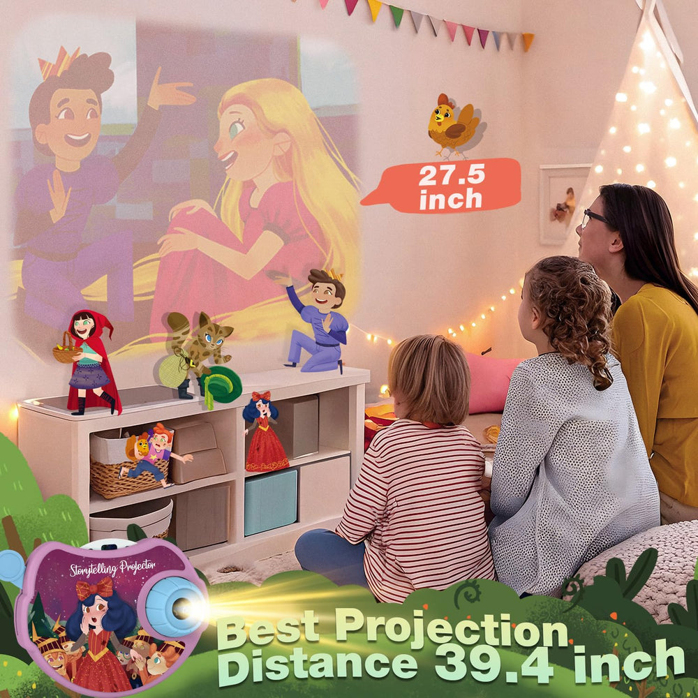 SMILESSKIDDO book projector projection range shows clear 47.2 inches for cozy rooms