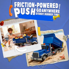 SMILESSKIDDO dump truck toy air-pump button engages kids' motor skills