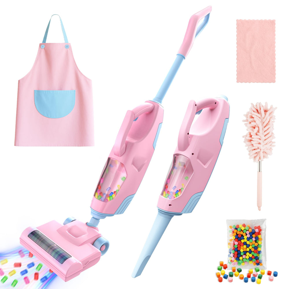 Smilesskiddo kids vacuum with two nozzles for imaginative cleaning play.