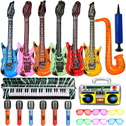Smilixin inflatable guitar 38-inch for lively party play and photo ops.