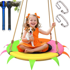 SMkidsport saucer swing 28in outdoor provides sturdy backyard fun for kids of all ages.