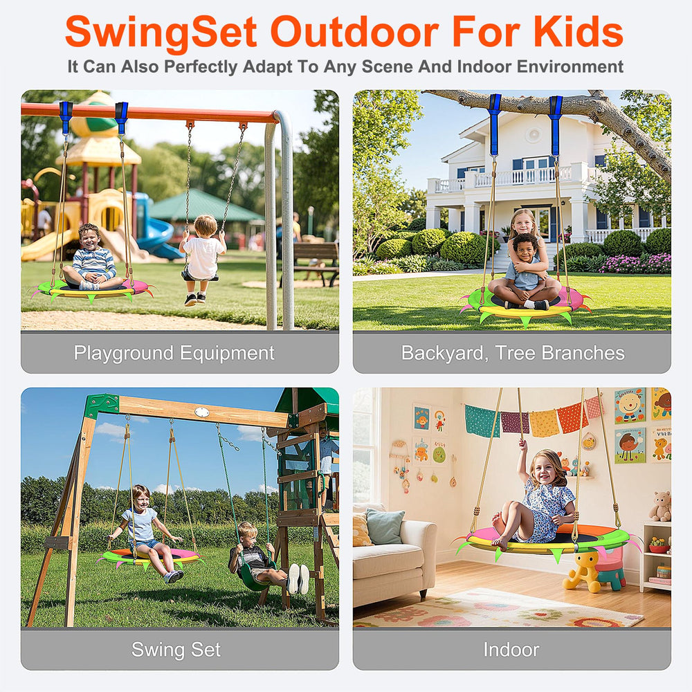 SMkidsport saucer swing indoor-outdoor versatility for maximum flexible use.