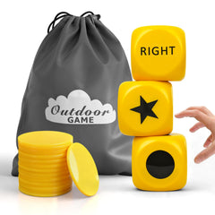 Snailmart left-right-center foam dice for easy family gameplay indoors or outdoors.