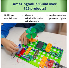 Snap Circuits water wheel demonstrates hydro energy in a compact kit.