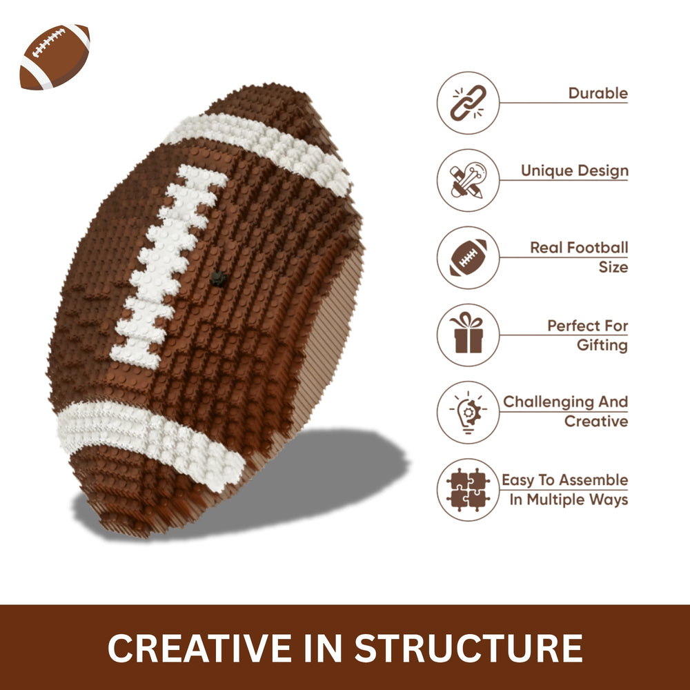 Finished Snaptor Football 3D Building Set model on display on a desk