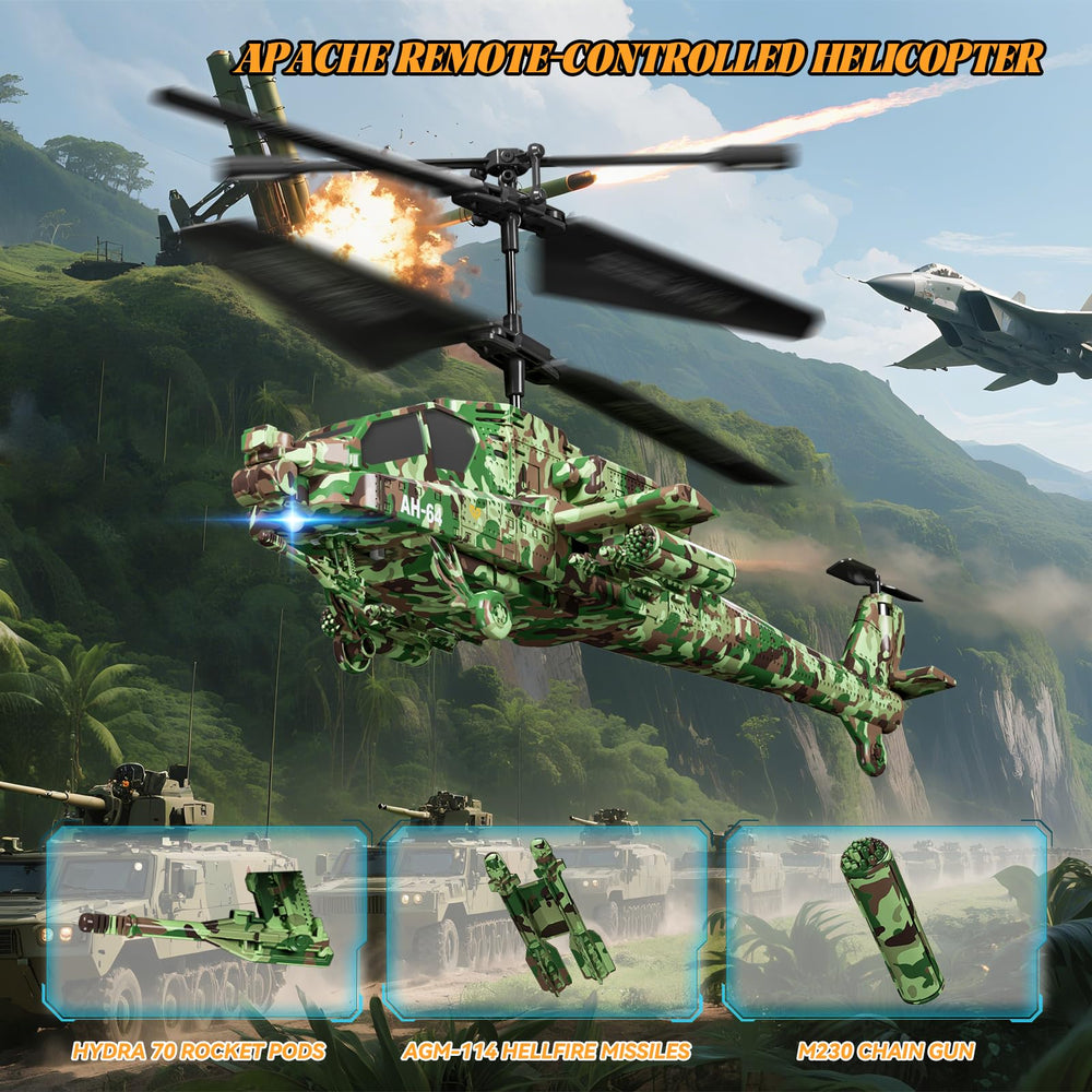 SNMUMU Apache RC helicopter two speed modes for learning and thrills