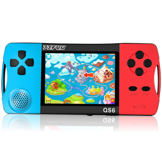 SNONBROS handheld console in a child's hand for portable play.