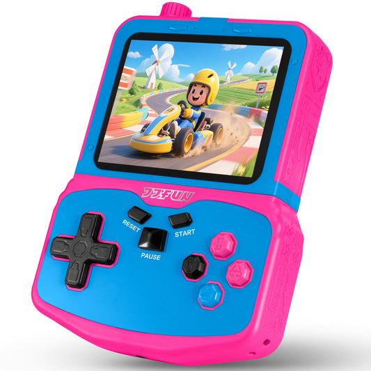 SNONBROS Rose Red handheld console front view for travel-friendly entertainment