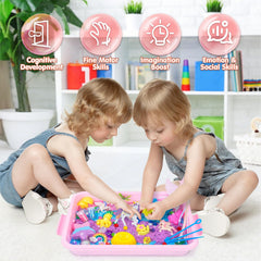 Snookids storage sandbox and resealable bags for tidy indoor play.
