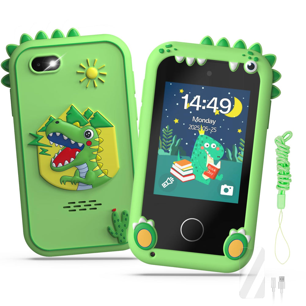 SnowCinda kids smart phone front view with vibrant 2.8-inch touchscreen for safe play.