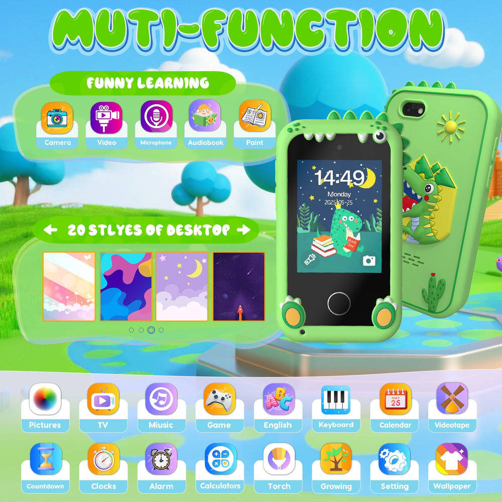 SnowCinda kids smart phone side view showing durable shockproof silicone case for daily use.