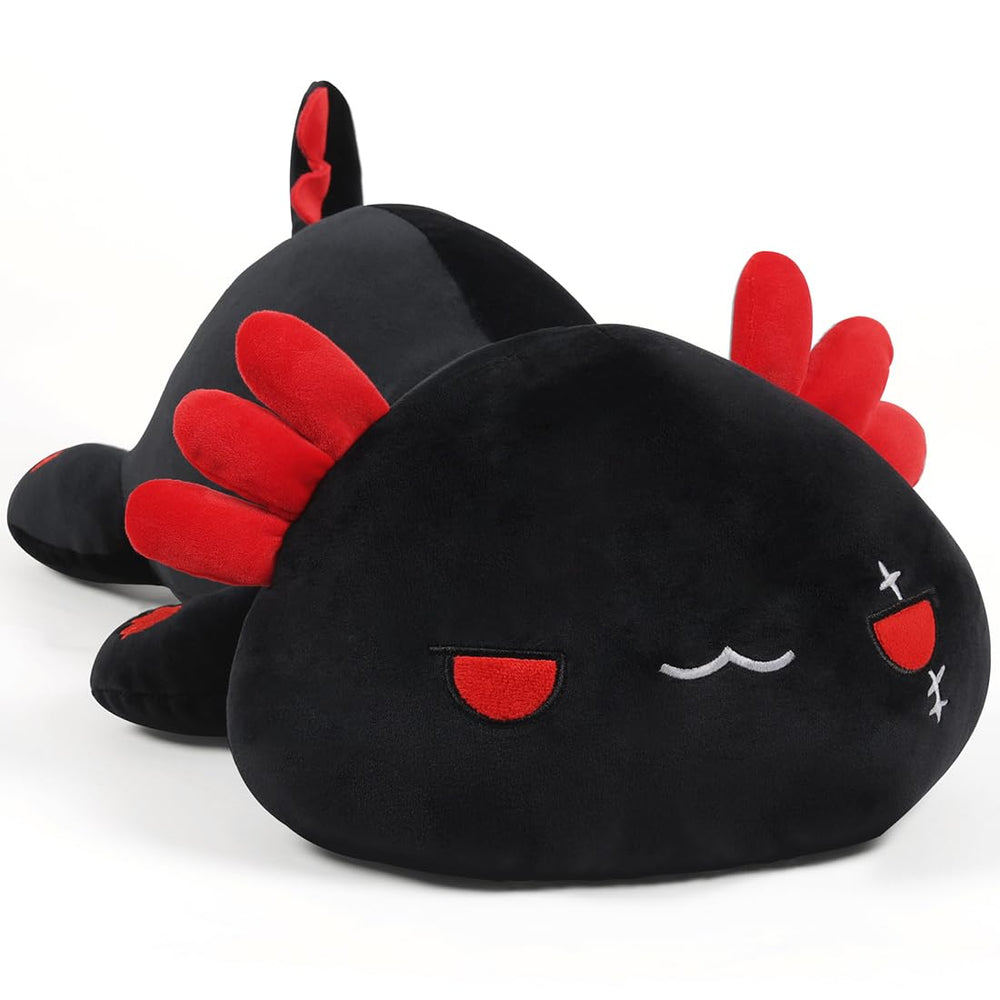 SNOWOLF axolotl plush toy front view, soft cuddle buddy for kids.