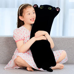 SNOWOLF Black Cat Plush zipper at the head for easy filler adjustment