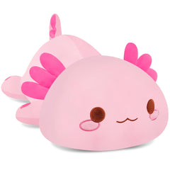 SNOWOLF pink axolotl plush face, ideal for cozy playtime and cuddling.