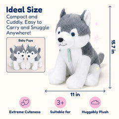 Soft Snug A Babies husky plush for travel and comforting hugs