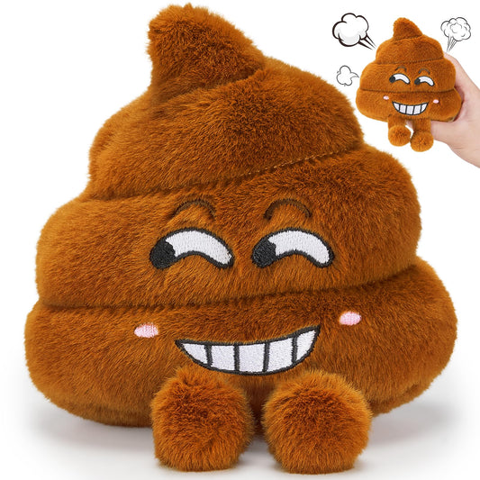 SnugBibble farting poop plush toy closeup shows soft texture for cozy play