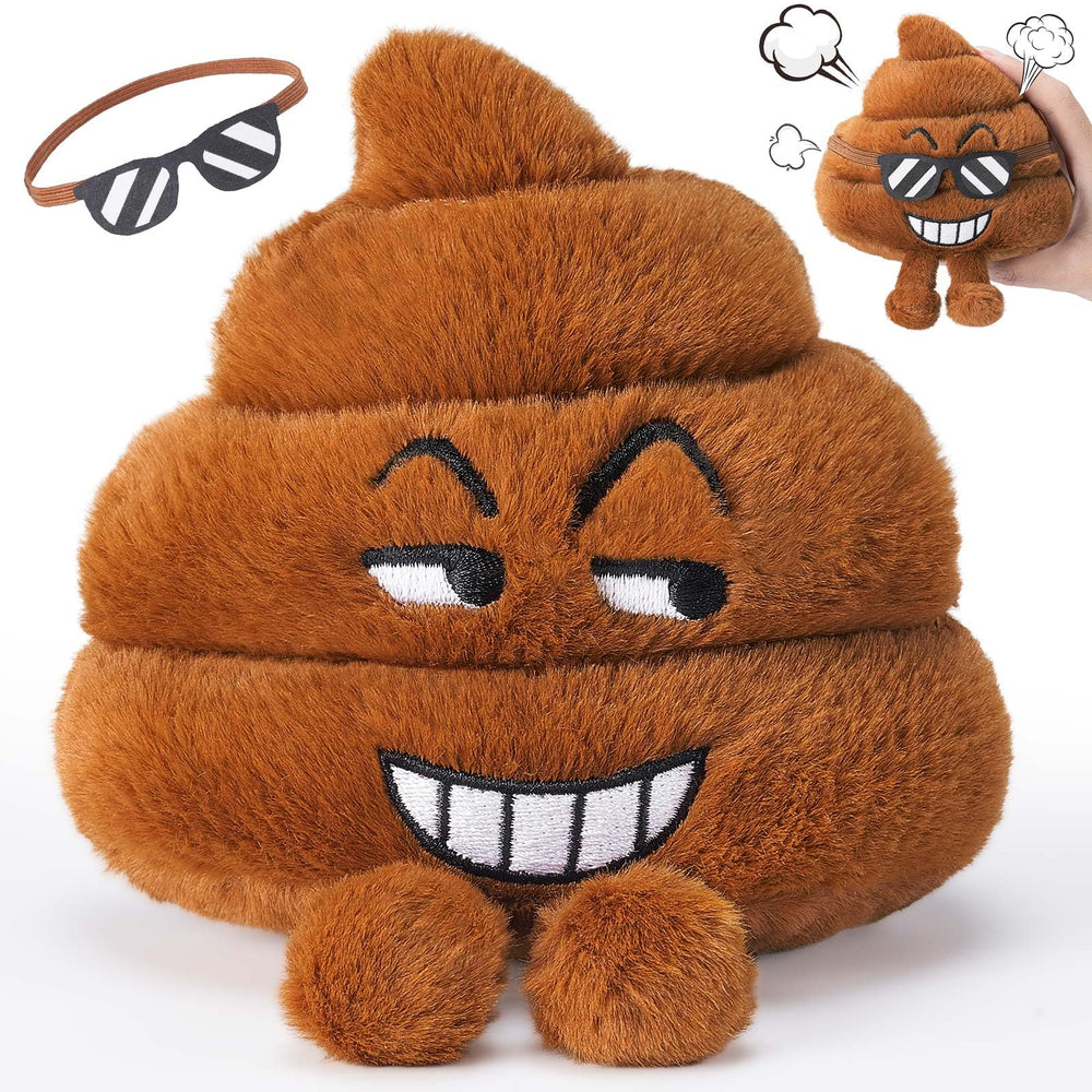 SnugBibble farting poop plush toy front view with ultra-soft fabric for cozy hugs.