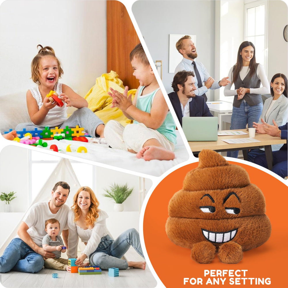 SnugBibble poop plush gag gift setup ideal for homes, offices, parties.