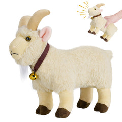 SnugBibble Screaming Goat Plush front view for playful office prank potential.
