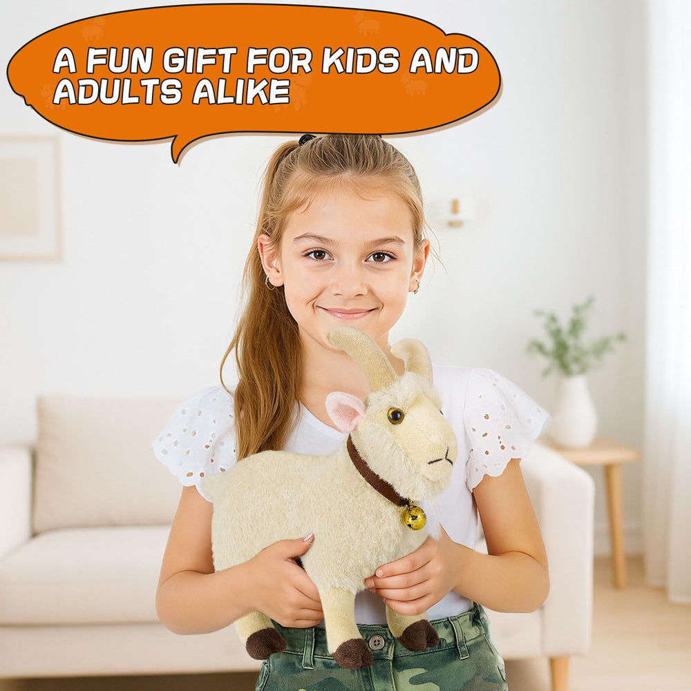 SnugBibble Screaming Goat Plush room decor adds playful charm to space.