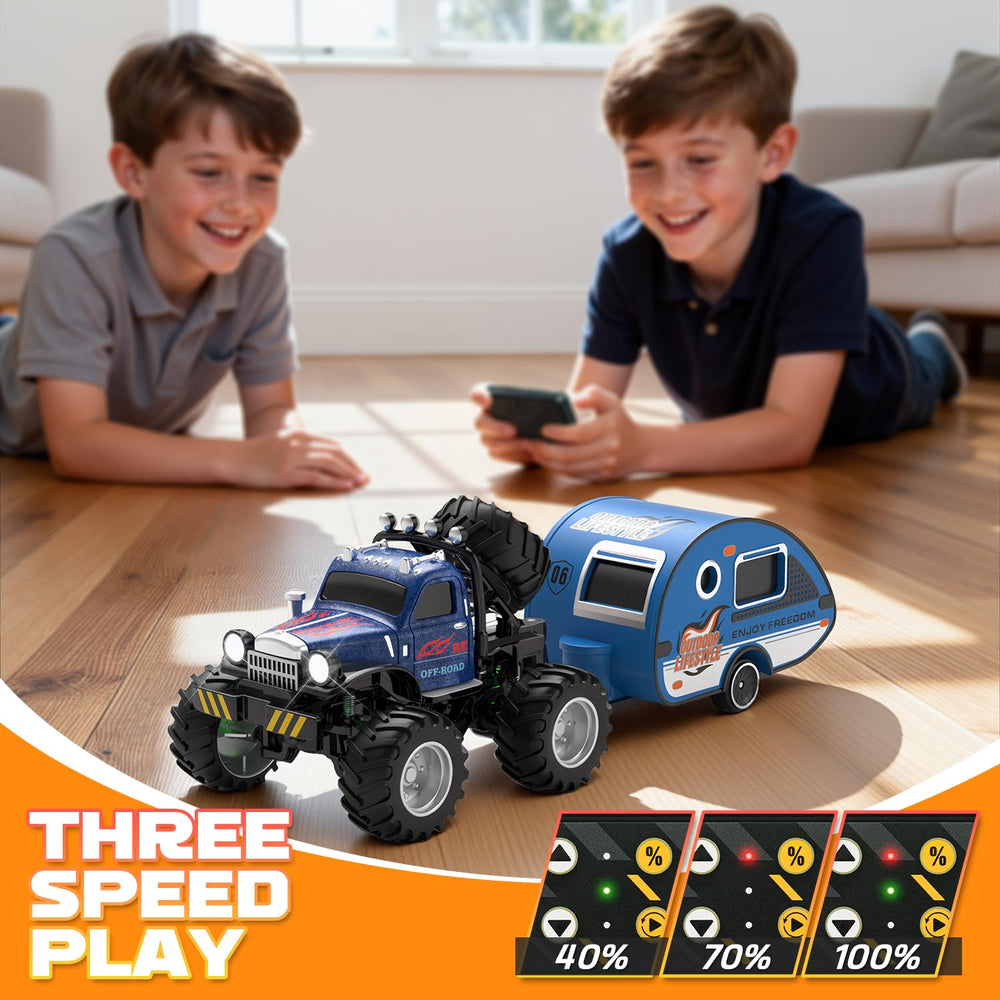 Snugzy Kids Mini RC Car blue detachable trailer enables versatile play