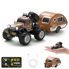 Snugzy mini RC car with detachable trailer for flexible play and imaginative adventures.