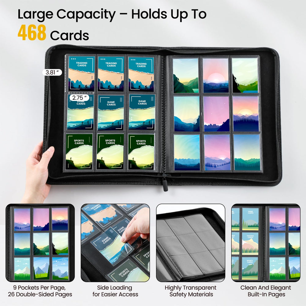 Snuvid full-wrap zipper binder offers durable protection for your collection.