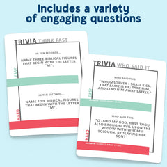 SO YOU THINK YOU KNOW THE BIBLE action cards feature prompts that add excitement during play.