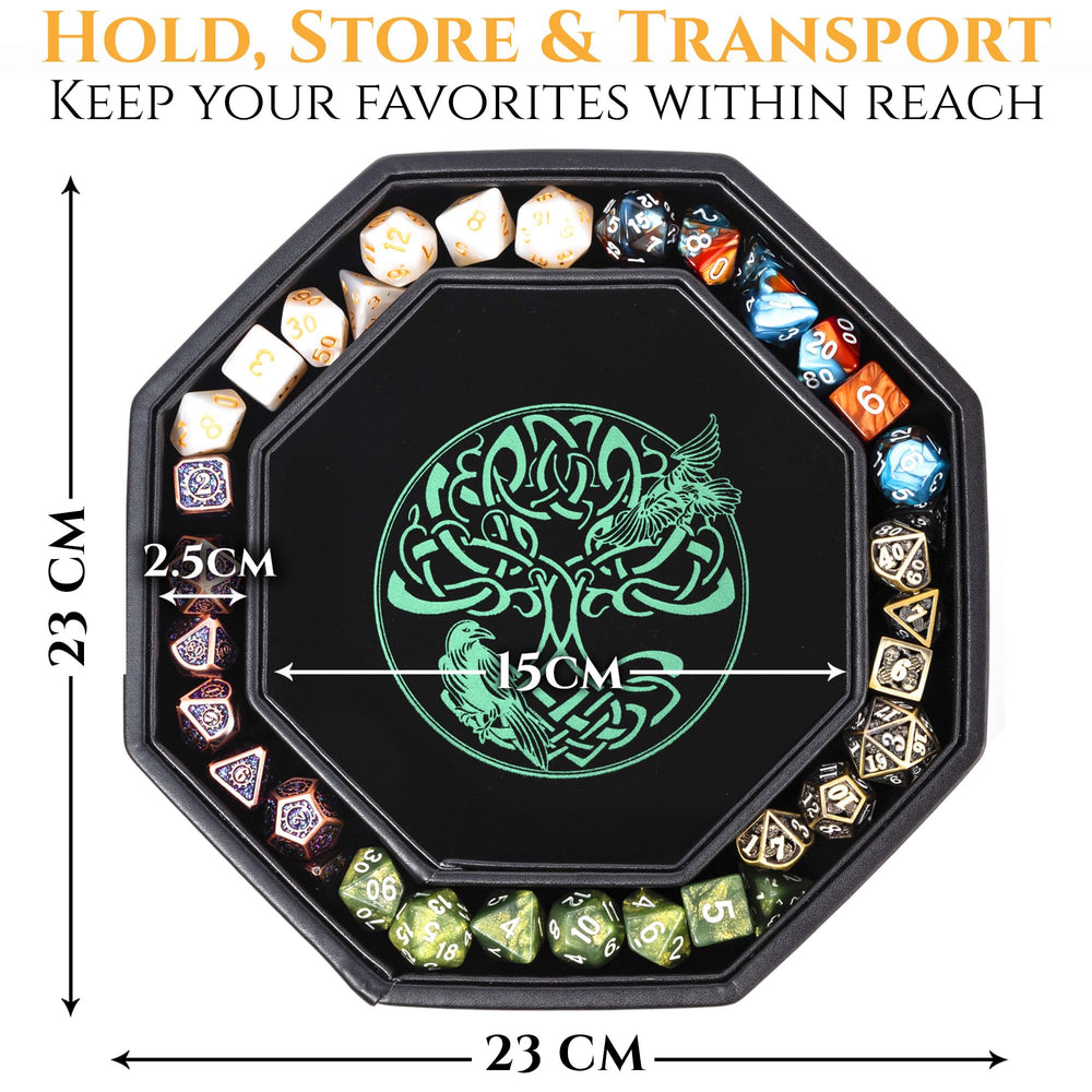 Soar Forge DND Dice Tray velvet inner lining reduces noise during rolls.