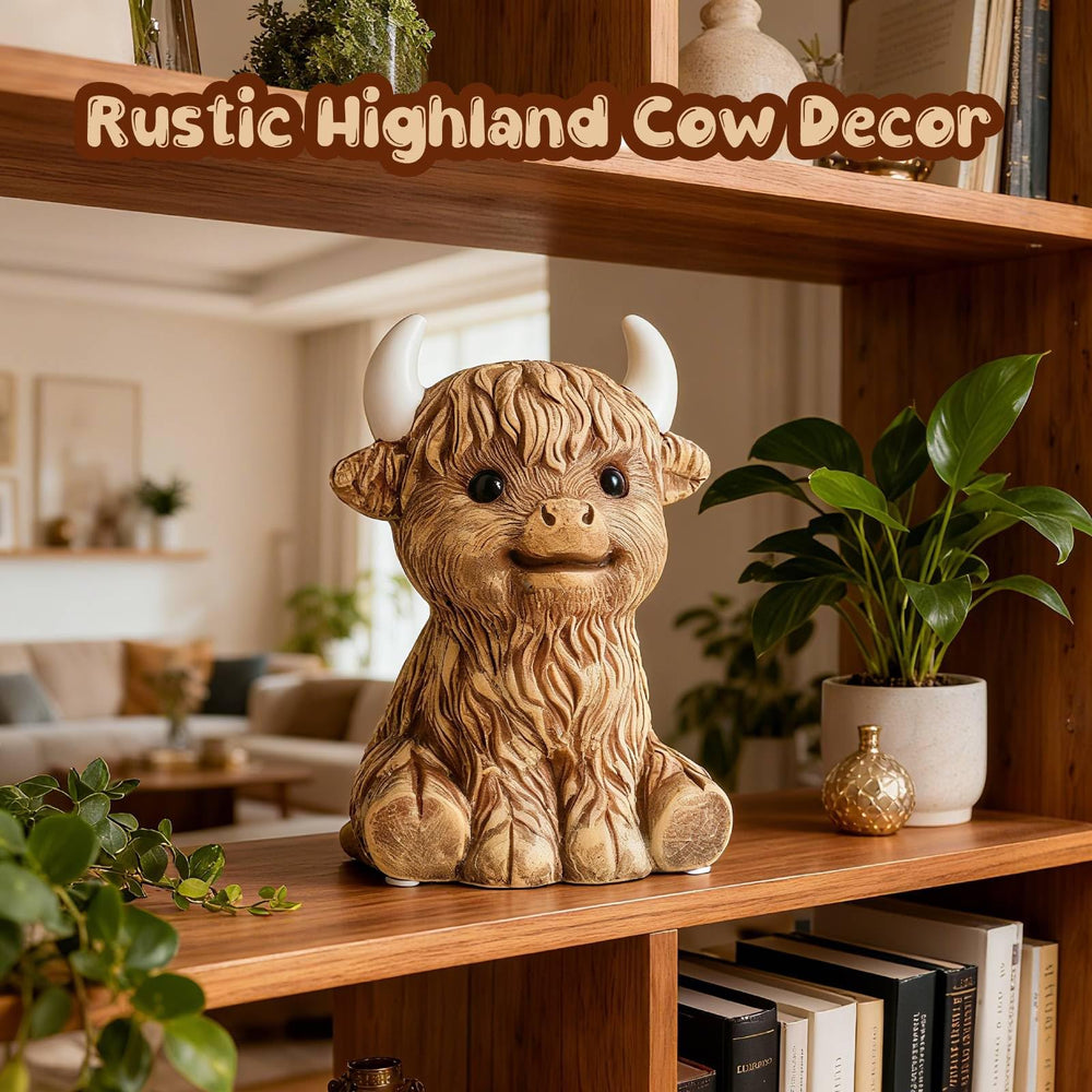 SOBEIT Highland Cow piggy bank gift-ready packaging, ideal for birthdays.